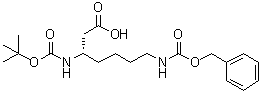 structure of CAS# 346694-77-7, (3S)-3-[[(1,1-二甲基乙氧基)羰基]氨基]-7-[[(苯基甲氧基)羰基]氨基]庚酸