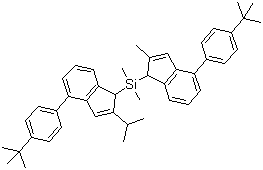 CAS 登录号：348168-05-8, [4-(4-叔丁基苯基)-2-异丙基-1H-茚-1-基][4-(4-叔丁基苯基)-2-甲基-1H-茚-1-基]二甲基硅烷