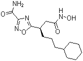 CAS # 348622-88-8, UK 383367, 5-[(1R)-4-Cyclohexyl-1-[2-(hydroxyamino)-2-oxoethyl]butyl]-1,2,4-oxadiazole-3-carboxamide