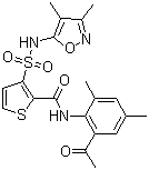 CAS 登录号：349453-49-2, TBC-3711, N-(2-乙酰基-4,6-二甲基苯基)-3-[[(3,4-二甲基-5-异恶唑基)氨基]磺酰基]-2-噻吩甲酰胺
