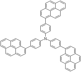 CAS # 349669-77-8, 4,4',4''-Tri(1-pyrenyl)triphenylamine, TPyPA, 4-(1-Pyrenyl)-N,N-bis[4-(1-pyrenyl)phenyl]benzenamine
