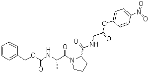 CAS # 35006-34-9, N-[1-[N-[(Phenylmethoxy)carbonyl]-L-alanyl]-L-prolyl]glycine 4-nitrophenyl ester, NSC 118531