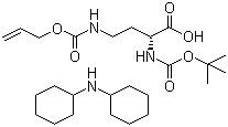 structure of CAS# 350820-59-6, N-Boc-N'-allyloxycarbonyl-D-2,4-diaminobutyric acid dicyclohexylamine salt
