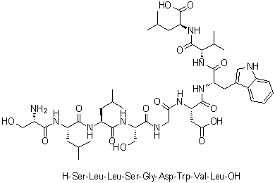 CAS 登录号：352427-88-4, L-丝氨酰-L-亮氨酰-L-亮氨酰-L-丝氨酰甘氨酰-L-alpha-天冬氨酰-L-色氨酰-L-缬氨酰-L-亮氨酸