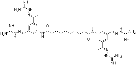 CAS 登录号：352513-83-8, 塞马莫德, N,N'-二[3,5-二[1-[(氨基亚氨基甲基)肼基]乙基]苯基]癸二酰胺