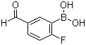 structure of CAS# 352534-79-3, 2-Fluoro-5-formylphenylboronic acid