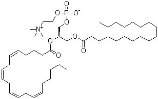 CAS # 35418-59-8, 1-Stearoyl-2-arachidonoyl-sn-glycero-3-phosphorylcholine, 1-Stearoyl-2-archidonyl-3-sn-phosphatidylcholine, 18:0/20:4 Phosphatidylcholine