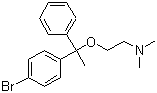 CAS # 3565-72-8, 1-(2-Dimethylaminoethoxy)-1-(p-bromophenyl)-1-phenylethane, 2-[(p-Bromo-��-methyl-��-phenylbenzyl)oxy]-N,N-dimethyl ethylamine, Embramine
