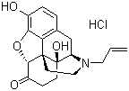 CAS # 357-08-4, Naloxone hydrochloride, 4,5alpha-Epoxy-3,14-dihydroxy-17-(2-propenyl)morphinan-6-one hydrochloride