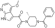CAS 登录号：357263-13-9, BMS 378806, 1-[(2R)-4-苯甲酰基-2-甲基-1-哌嗪基]-2-(4-甲氧基-1H-吡咯并[2,3-b]吡啶-3-基)-1,2-乙二酮