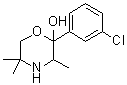 CAS # 357399-43-0, 2-Hydroxy-2-(3-chlorophenyl)-3,5,5-trimethylmorpholine