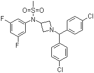 CAS # 358970-97-5, Drinabant, N-[1-[Bis(4-chlorophenyl)methyl]azetidin-3-yl]-N-(3,5-difluorophenyl)methanesulfonamide