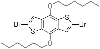 CAS # 359017-65-5, 2,6-Dibromo-4,8-bis(hexyloxy)-benzo[1,2-b:4,5-b']dithiophene