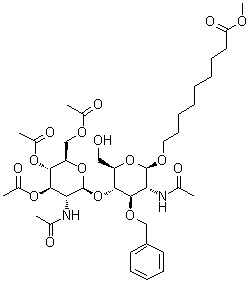 CAS # 359436-87-6, 9-[[2-(Acetylamino)-2-deoxy-3-O-(phenylmethyl)-4-O-[3,4,6-tri-O-acetyl-2-(acetylamino)-2-deoxy-beta-D-glucopyranosyl]-beta-D-glucopyranosyl]oxy]nonanoic acid methyl ester