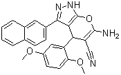 structure of CAS# 361185-42-4, 6-氨基-4-(2,5-二甲氧基苯基)-1,4-二氢-3-(2-萘基)吡喃并[2,3-c]吡唑-5-甲腈