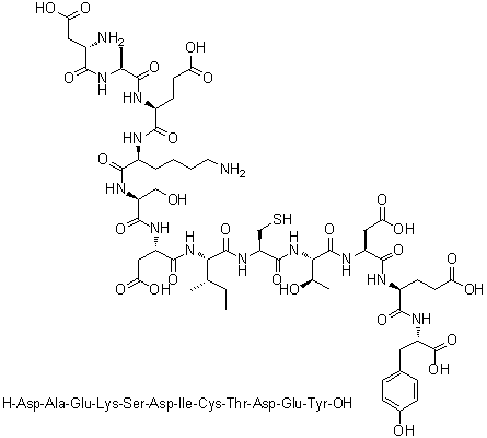 CAS # 361366-26-9, L-alpha-Aspartyl-L-alanyl-L-alpha-glutamyl-L-lysyl-L-seryl-L-alpha-aspartyl-L-isoleucyl-L-cysteinyl-L-threonyl-L-alpha-aspartyl-L-alpha-glutamyl-L-tyrosine