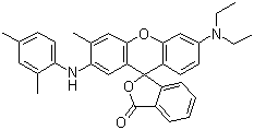 CAS # 36431-22-8, 2-(2,4-Dimethylphenylamino)-3-methyl-6-diethylaminofluoran, 6'-Diethylamino-2'-[(2,4-dimethylphenyl)amino]-3'-methylspiro[2-benzofuran-3,9'-xanthene]-1-one