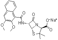 CAS # 36518-38-4, (2S,5R,6R)-6-[[(2,3-Dimethoxy-1-naphthalenyl)carbonyl]amino]-3,3-dimethyl-7-oxo-4-thia-1-azabicyclo[3.2.0]heptane-2-carboxylic acid monosodium salt