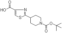 structure of CAS# 365413-00-9, 2-[1-(叔丁氧羰基)-4-哌啶基]-1,3-噻唑-4-羧酸