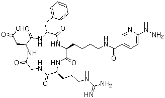 CAS 登录号：366455-78-9, 环[L-精氨酰甘氨酰-L-alpha-天冬氨酰-D-苯丙氨酰-N6-[(6-肼基-3-吡啶基)羰基]-L-赖氨酰]