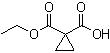 1,1-Cyclopropanedicarboxylic acid monoethyl ester molecular structure (CAS 3697-66-3)