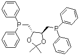 CAS # 37002-48-5, (+)-4,5-Bis(diphenylphosphinomethyl)-2,2-dimethyl-1,3-dioxolane, (+)-DIOP, (4S,5S)-(+)-4,5-Bis(diphenylphosphinomethyl)-2,2-dimethyl-1,3-dioxolane, (4S,5S)-4,5-Bis(diphenylphosphinomethyl)-2,2-dimethyl-1,3-dioxolane, (S)-DIOP, (S,S)-4,5-Bis(diphenylphosphinomethyl)-2,2-dimethyl-1,3-dioxolane, (S,S)-DIOP, DIOP, (+)-, [[(4S,5S)-2,2-Dimethyl-1,3-dioxolane-4,5-diyl]bis(methylene)]bis[diphenylphosphine]