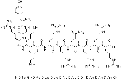CAS # 371916-34-6, D-Tyrosylglycyl-D-arginyl-D-lysyl-D-lysyl-D-arginyl-D-arginyl-D-glutaminyl-D-arginyl-D-arginyl-D-arginine