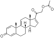 structure of CAS# 37413-91-5, 3,20-Dioxopregna-1,4,9(11),16-tetraen-21-yl acetate