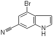 structure of CAS# 374633-29-1, 4-溴-1H-吲哚-6-甲腈