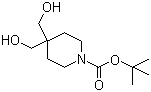 structure of CAS# 374794-84-0, 4,4-双(羟甲基)哌啶-1-羧酸叔丁酯
