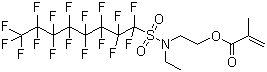CAS # 376-14-7, 2-(N-Ethylperfluorooctanesulfonamido)ethyl methacrylate, 2-[Ethyl[(heptadecafluorooctyl)sulphonyl]amino]ethyl methacrylate