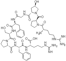 CAS # 37642-65-2, 3-L-(trans-4-Hydroxyproline)-bradykinin, 3-Hydroxyproline-bradykinin, [Hyp3]-bradykinin