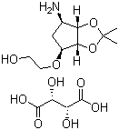 CAS # 376608-65-0, 2-[[(3aR,4S,6R,6aS)-6-Aminotetrahydro-2,2-dimethyl-4H-cyclopenta-1,3-dioxol-4-yl]oxy]-ethanol (2R,3R)-2,3-dihydroxybutanedioate