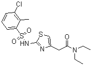 structure of CAS# 376638-65-2, 2-[2-[[(3-氯-2-甲基苯基)磺酰基]氨基]-1,3-噻唑-4-基]-N,N-二乙基乙酰胺