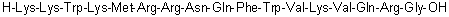 CAS # 379733-69-4, L-Lysyl-L-lysyl-L-tryptophyl-L-lysyl-L-methionyl-L-arginyl-L-arginyl-L-asparaginyl-L-glutaminyl-L-phenylalanyl-L-tryptophyl-L-valyl-L-lysyl-L-valyl-L-glutaminyl-L-arginylglycine