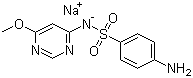 CAS # 38006-08-5, Sulfamonomethoxine sodium, Sodium (4-aminophenyl)sulfonyl-(6-methoxypyrimidin-4-yl)azanide