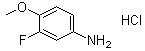 CAS # 3803-20-1, 3-Fluoro-4-methoxyaniline hydrochloride