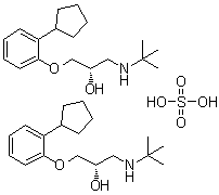CAS # 38363-32-5, Penbutolol sulfate, (-)-Terbuclomine, HOE 39-893d, Levatol, Paginol