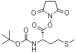 structure of CAS# 3845-64-5, N-(tert-Butyloxycarbonyl)-L-methionine ester with N-hydroxysuccinimide