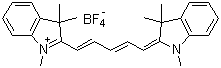 structure of CAS# 38575-74-5, 2-[5-(1,3-Dihydro-1,3,3-trimethyl-2H-indol-2-ylidene)-1,3-pentadien-1-yl]-1,3,3-trimethyl-3H-indolium tetrafluoroborate(1-)