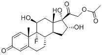 CAS # 3859-65-2, Triamcinolone EP Impurity B, Triamcinolone 21-acetate,[2-[(8S,9R,10S,11S,13S,14S,16R,17S)-9-fluoro-11,16,17-trihydroxy-10,13-dimethyl-3-oxo-6,7,8,11,12,14,15,16-octahydrocyclopenta[a]phenanthren-17-yl]-2-oxoethyl] acetate