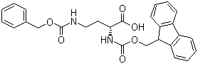 structure of CAS# 387824-79-5, N-Fmoc-N'-Cbz-D-2,4-diaminobutyric acid