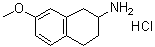 CAS # 3880-78-2, 1,2,3,4-Tetrahydro-7-methoxy-2-naphthalenamine hydrochloride, 2-Amino-7-methoxytetralin hydrochloride