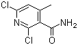 structure of CAS# 38841-54-2, 2,6-Dichloro-4-methyl-3-pyridinecarboxamide