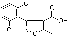 structure of CAS# 3919-76-4, 3-(2,6-二氯苯基)-5-甲基异恶唑-4-羧酸