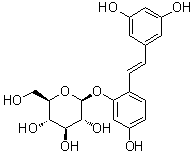 CAS # 392274-22-5, Oxyresveratrol 2'-O-beta-D-glucopyranoside, 2-[(1E)-2-(3,5-Dihydroxyphenyl)ethenyl]-5-hydroxyphenyl beta-D-glucopyranoside, Oxyresveratrol 2-O-beta-D-glucopyranoside