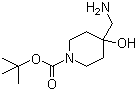 structure of CAS# 392331-66-7, 4-(氨基甲基)-4-羟基哌啶-1-甲酸叔丁酯