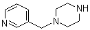 CAS # 39244-80-9, 1-(3-Pyridylmethyl)piperazine, 1-(Pyridin-3-ylmethyl)piperazine