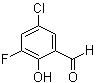 structure of CAS# 394-96-7, 5-Chloro-3-fluoro-2-hydroxybenzaldehyde