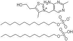 CAS # 39479-63-5, Thiamine dilauryl sulfate, 3-[(4-Amino-2-methyl-5-pyrimidinyl)methyl]-5-(2-hydroxyethyl)-4-methylthiazolium dodecyl sulfate, Vitamin B1 lauryl sulfate